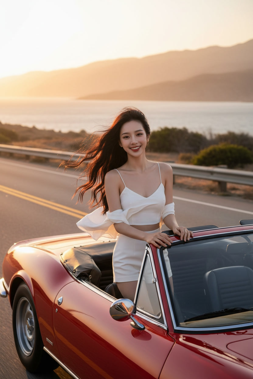 Linine red convertible white dress Malibu